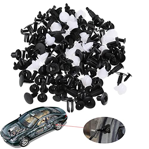 100 PCS Clip de Coche Universal Fender, Remaches Plastico Coche, Grapas Plastico Coche Clips Fijos, 6 Tipos Puerta de Coche Clips Mezclando Los Clips del Coche Parachoques Abrazadera de Sujeción Cover