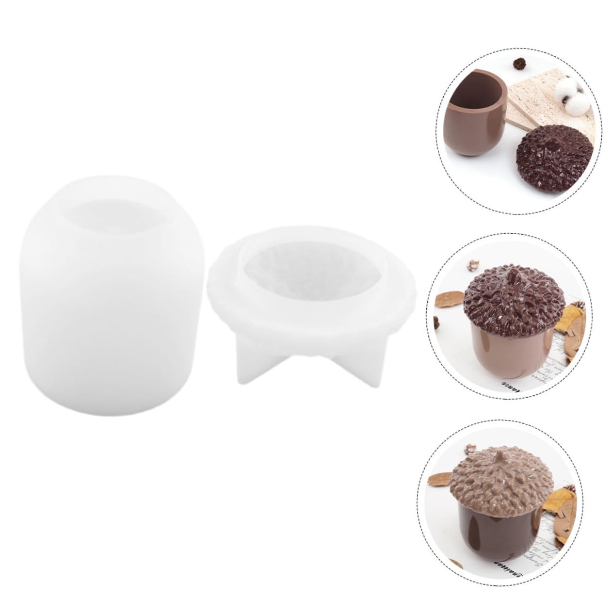 Lurrose 3 Pièces Accessoire Bricolage Decoration Stockage Pots décor Moule Bougie Moule à panettone Moule en Silicone pour bonbonnière moules de fête en Silicone Gel de silice
