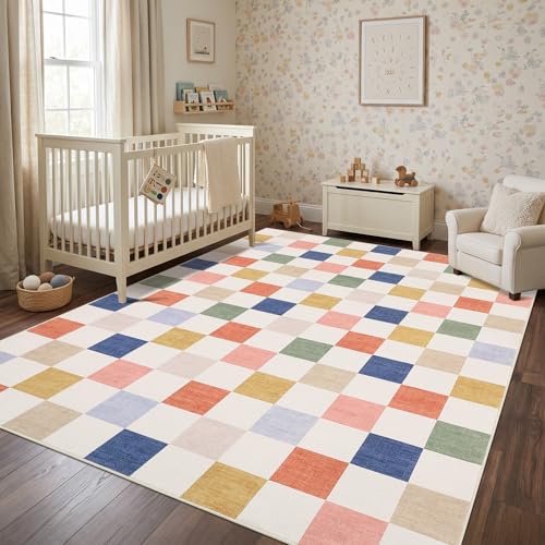 GarveeHome 3x5 Kids Checkered Rug