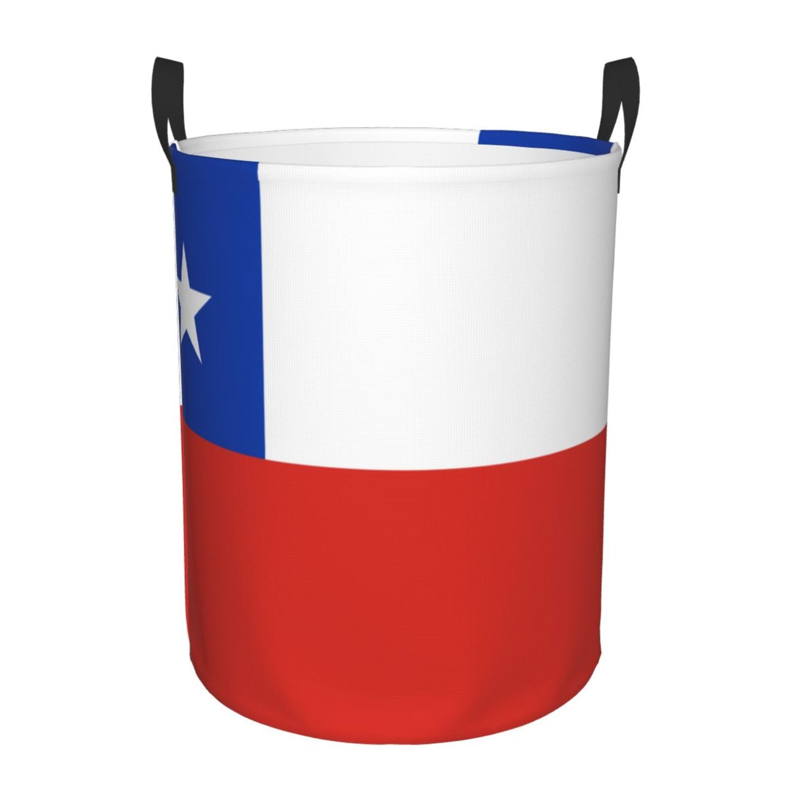 M Circular Hamper Flag of Chile Print for Dirty Clothes