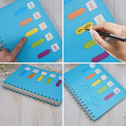 Notizbuch mit Register A5, Ringbuch Spiralblock Notizblock mit 5 Index Fahnen, Notizbuch mit Trennwänden, Collegeblock A5 Liniert mit Register, 5 Subject Notebook für Studenten Büro Schreiben Planer