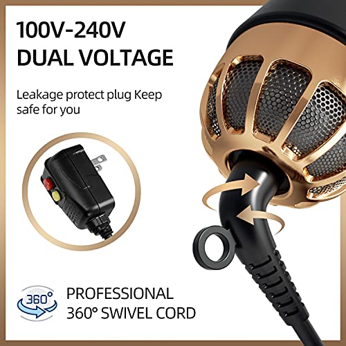 Plavogue Hair Dryer Brush,Dual Voltage Blow Dryer Brush Volumizer & Negative Ionic One-Step Hot Air Brush In One For European Travel Salon Blowout Oval Brush International Travel Version #TOP1