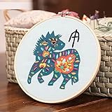 中国の干支刺繍キット、大人の手作りクラフト愛好家のためのクロスステッチキット、刺繍ステッチ練習キット、漫画の馬のパターン
