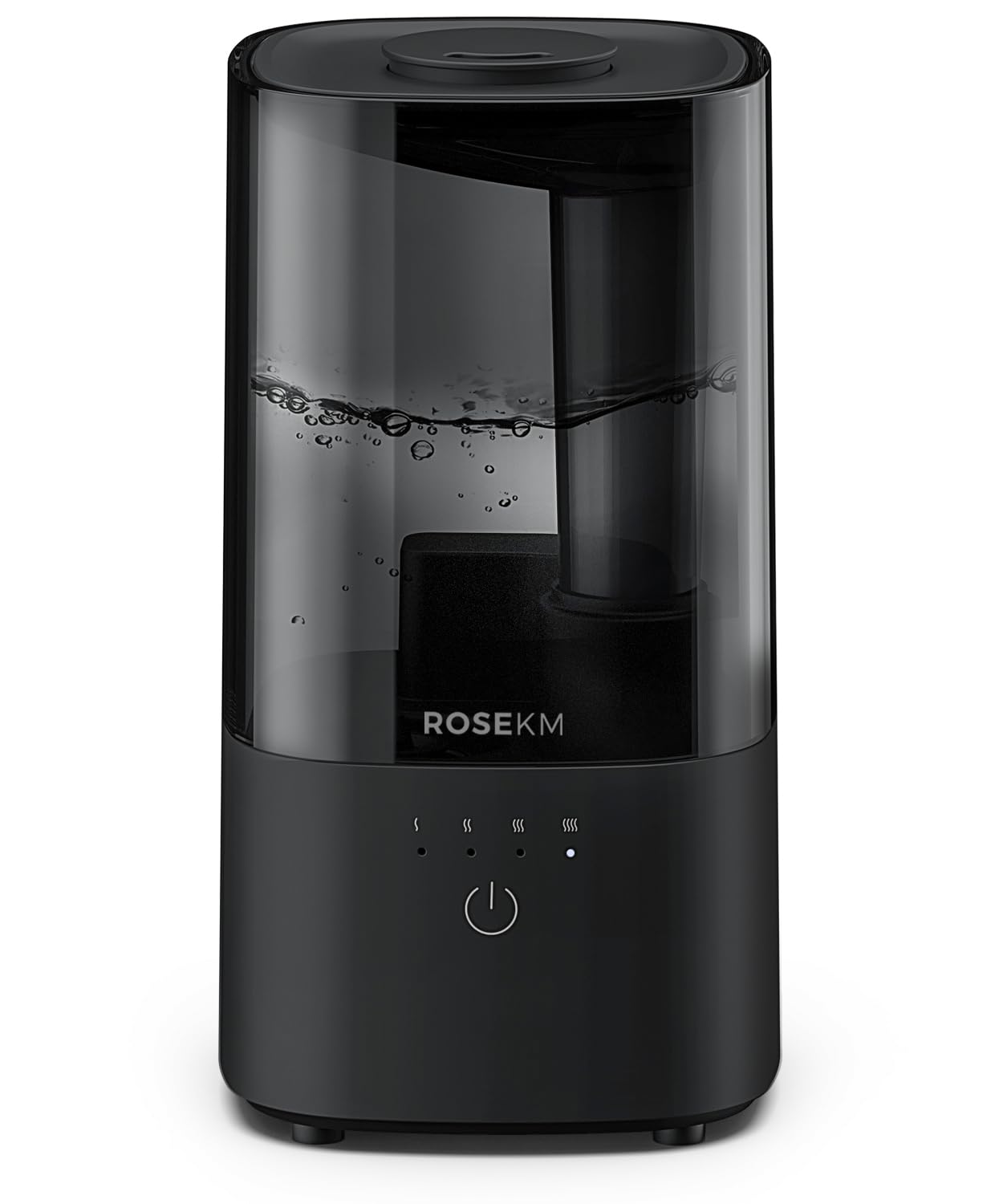 ROSEKM Humidifiers for Bedroom (1.1L), Small Cool Mist Humidifier for Home Plant and Baby Nursery, Quiet Ultrasonic Humidifier with 360° Nozzle, Auto Shut-Off, Filterless, Black
