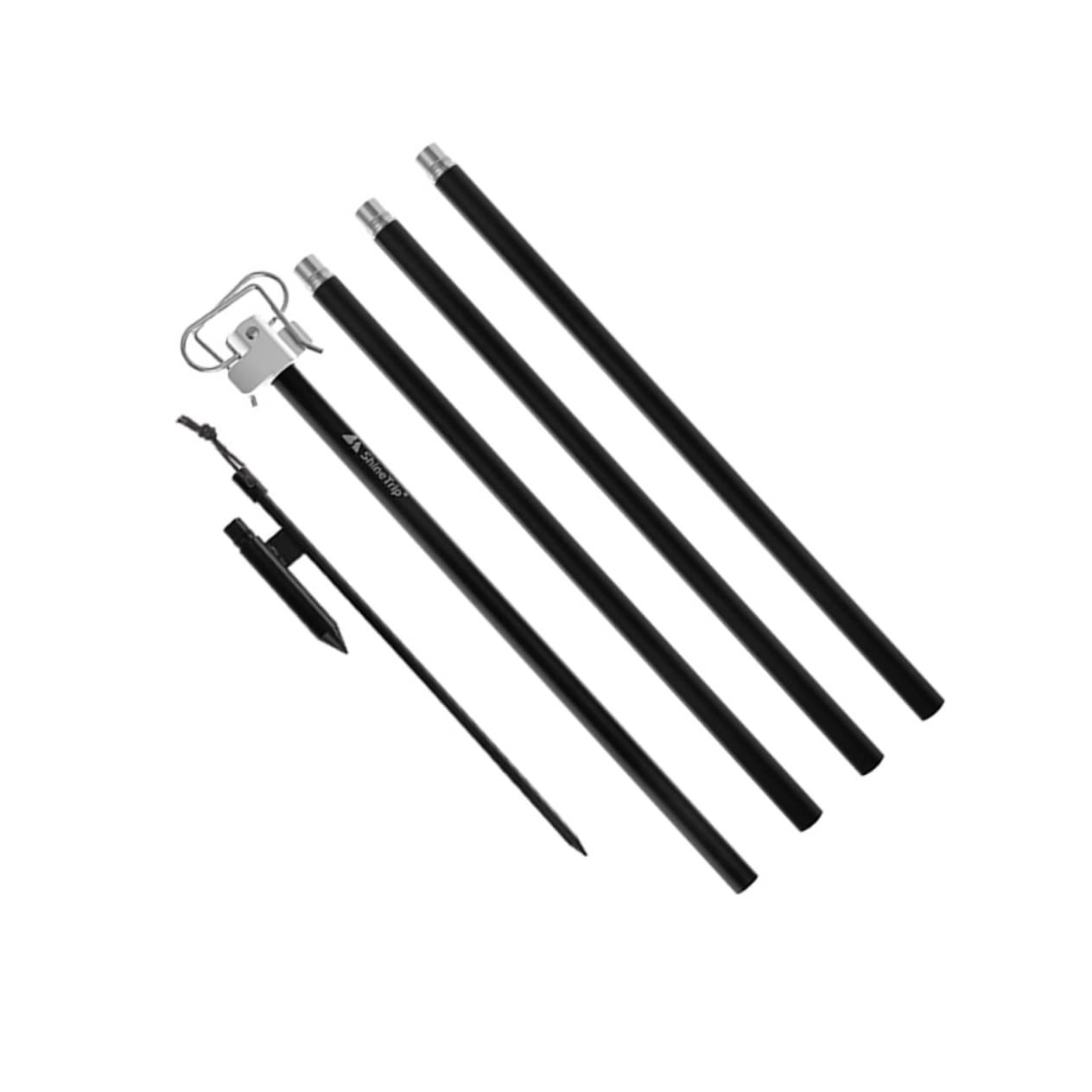 POPETPOP Doppelkopflichtstativ Led Laterne Lampenmast Im Freien Hängeregal Für Lampen Haken Zum Aufhängen Der Lampe Camping Lampenständer Außenlichtständer Aluminiumlegierung Black