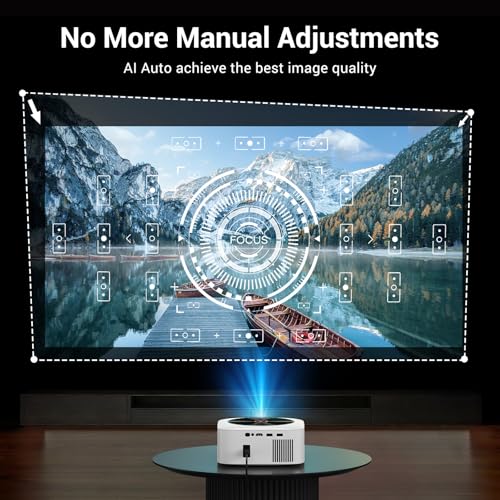 Image of HAPPRUN 1500 ANSI Lumens Outdoor Projector with Built-in Streaming Apps, 4K Decoding Resolution, Auto Focus, Dolby Audio, Smart Projector with WiFi 6 and Bluetooth 5.2, Indoor Home Theater