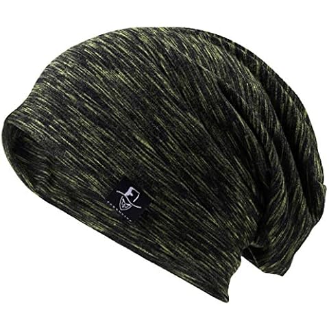 VECRY Men Slouch Hollow Beanie Thin Summer Cap Skullcap (Multi-Green)(Size:M) Cover