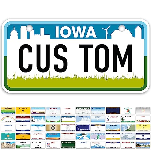 Mini License Plates, Personalized License Plates, Custom for Car, Bikes, ATV, Kids Car, Golf Cart, Jeep, 2x4 Inch, Rust-Free Fade Resistant Aluminum, USA Made by My Sign Center (Iowa)
