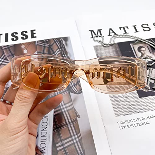 6 Pack Retro Irregular Rectangle Sunglasses Luxury Palm Eyewear Hawaii Costume Bulk Square Glasses for Unisex Adult4