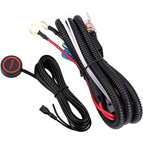 AOLIHAN Horn Button Switch Waterproof Train Horn Wiring Kit Relay Wiring Harness Kit for Truck Car Boat SUV ATV UTE (Flat Button and Wire)