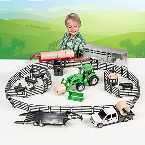 Big Country Toys 54-Piece Ultimate Ranch Set - Farm Animal Toys for 3 Year Old Boys & Girls - Toy Figures & Playsets
