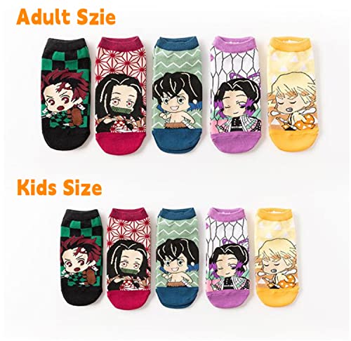 Adult Kids Socks 5 Pairs Anime Cosplay Casual Cotton Anklet Socks2