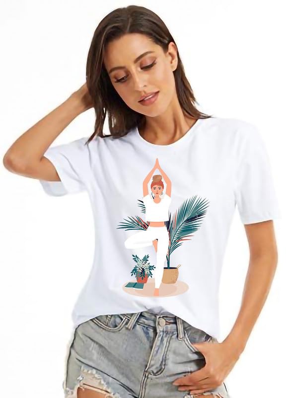 Image of VLAM Regular Fit Women Exercise Gym Wear Print Oversized Women Tshirt