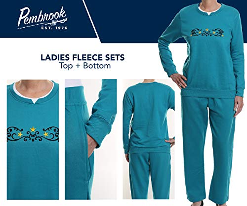 Women's embroidered fleece sweatsuit set Clearance