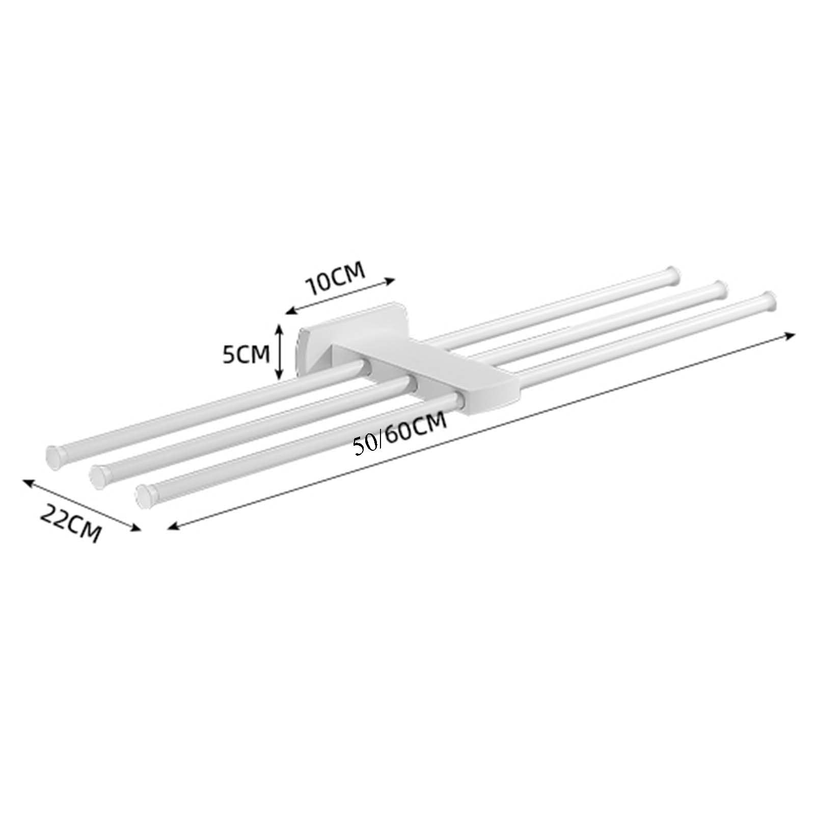 Estante para Toallas de baño, Montaje en Pared, sin Necesidad de taladrar, Adhesivo, Resistente a la corrosión, latón, Blanco B, 50 cm