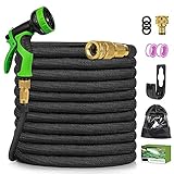 MAEXUS Flexibler Gartenschlauch 15M 50FT, Wasserschlauch Flexibel Erweiterbar Wasserschlauch mit 10 Funktionen Garten Handbrause, Gartenschlauch für Gartenbewässerung Reinigung und Autowäsche