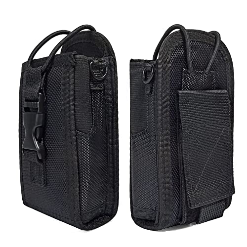 UAYESOK Large Molle Radio Pouch Holster Belt Walkie Talkie Holder Nylon Carry Case Bag for Motorola GP328 DP3400 DP4400 DP1400 Baofeng Hytera Kenwood Sepura President Airsoft 2 Way Radio GPS - Image 4