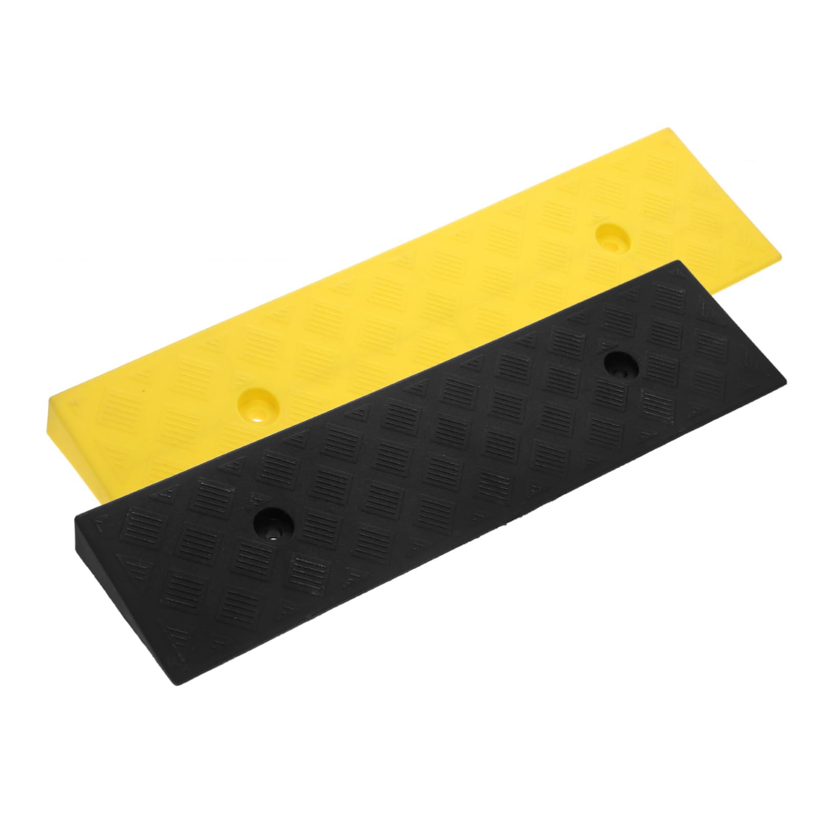 HOLIDYOYO Rubber Threshold Ramp Sturdy Driveway Ramp Wheelchair Access Ramp Car Curb Ramps 22° Lean Angle 2 Pieces