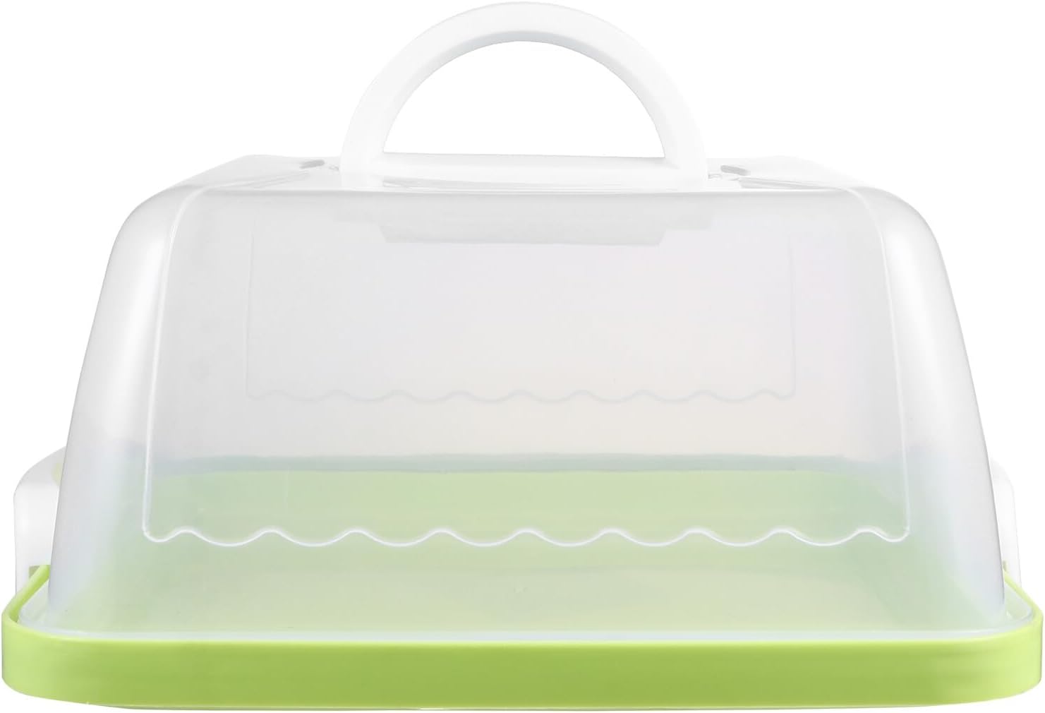 Square Cake Box with Handle, Thickened Plastic Dessert Storage Carrier with Lid, Portable Birthday Cake Packaging Organizer for Travel and Party