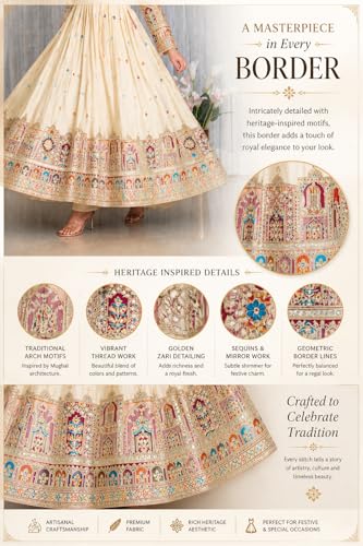Image of Omkar Textile's Georgette Anarkali Gown with Dupatta Set, Embroidered, Wedding