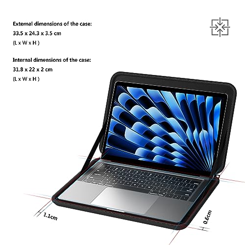 Image of Smatree Hard Shell Laptop Case for 13.6inch MacBook Air M4 2025 /M3 2024 | Compatible for 13 inch Microsoft Surface Laptop 2025, MacBook Pro 2020, DELL Pro 13 Premium /XPS 13 Plus