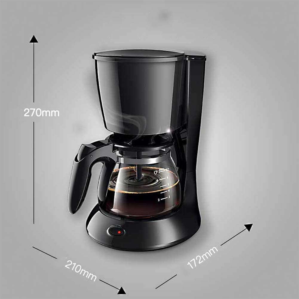 SOVORM Macchina da caffè Macchine da caffè Macchina da caffè a goccia per uso domestico Mini caffettiera Tè americano preparato in metallo (nero) The New