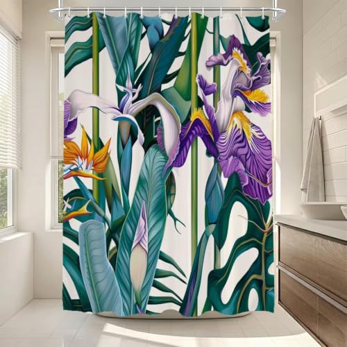 Rideau de douche polyester violet 140x190 cm imperméable lavable rideau baignoire ZO-953