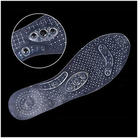 King Insoles - Acupressure Magnetic Therapy Massage Insoles Pain Relief Healthcare Acupressure Magnetic Foot Insoles Pain Relief Magnetic Shoe Boots Pads(can Cut) (Transparent) - Women