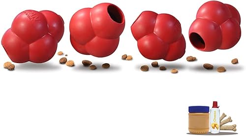 Miniatura 3 de Titan Busy Bounce, juguete para perros dispensador de golosinas resistente y duradero con rebote impredecible, paquete de 2 grandes, fabricado en