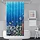 SDOTPMT 105x160cm Ozean Tropisch Fische Duschvorhang Unterwasser Meer Tier Koralle Riff Badevorhang Sommer Blau Ozean Badewannenvorhang für Kinder Badezimmer Stoff Polyester Wasserdicht mit Haken