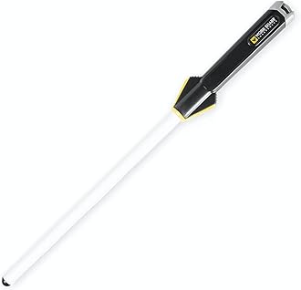 Kitchen Ceramic Honing Rod - Angle Guided - For Chef, Santoku, Paring, & Serrated Knives Black