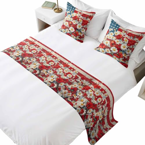 Onekaccu Indenpendence Day Bed Runners for King Size Bed, 4th