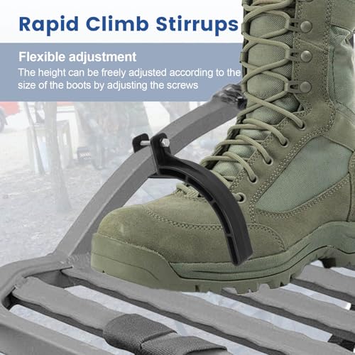 QCG Climbing Tree Stand Accessories, Rapid Climb Stirrups with Elastic Rope, Adjustable Treestand Accessories for 1'' Square Tube Bracket Outdoor Hunting Standing Safety by QCG - Image 4