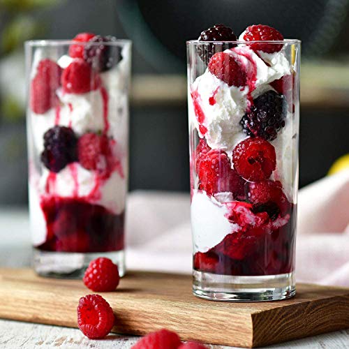 Glass Cups 10 oz, Clear Highball Glass Cocktail Glass Drinking Glasses [Set of 8] + 8 Stainless Steel Straws For Kitchen,Heavy Base Water Cup For Juice, Cocktails, Beverages, Drinking Cups Beer Cups - Thumbnail 4