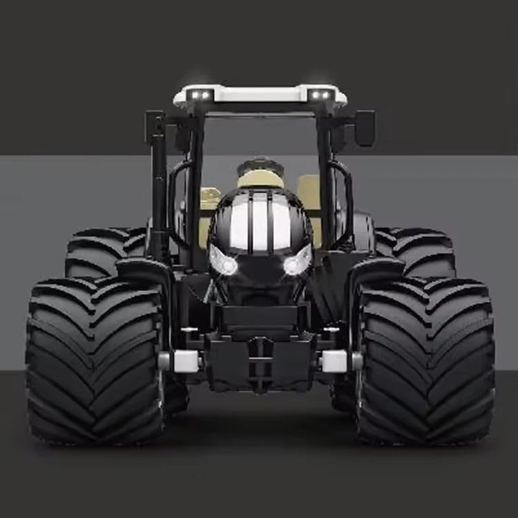 Image of Metal Tractor Toy for Kids | Heavy Duty Farm Machine with LED Lights, Big Rubber Tyres & Realistic Design