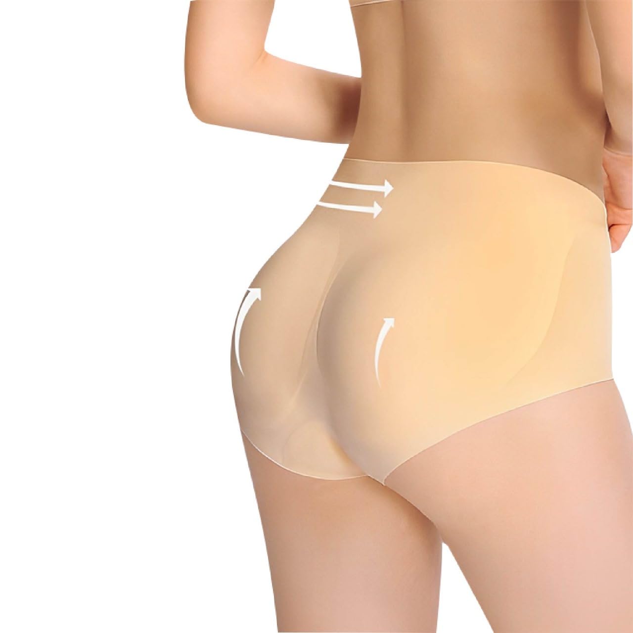Mystic Curves Culotte rembourrée pour Femme | Moulante élastique, légèrement rembourrée en Beige | Rehausseur de Fesses | Slip sans Coutures Confortable | Push-Up pour de Beaux Fesses | Body Shaper