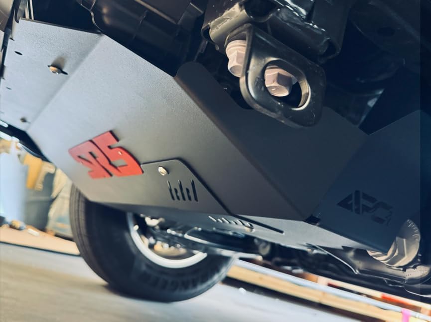 APC21 " SR5 " Custom Skid Plate, Compatible With Toyota Tacoma 24-25 2WD & 4WD - Fits Gas Models Only. Easy Oil Filter Access, Black With Red Emblem, *NOW WITH SUPER DURABLE POWDER COATING*