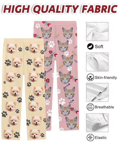 Personalized Men Women Face Pajama Pants Custom Face Photo Sleepwear Bottoms Customized Pj Pants Christmas Gifts for Couple4