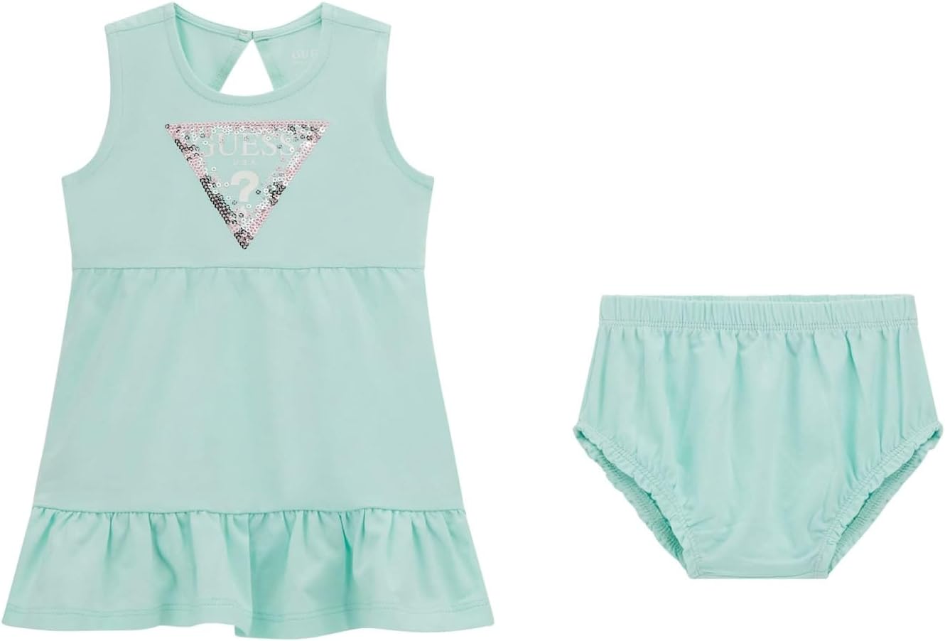 GUESS baby-girls Eco Sleeveless Dress and Coordinating Bloomer