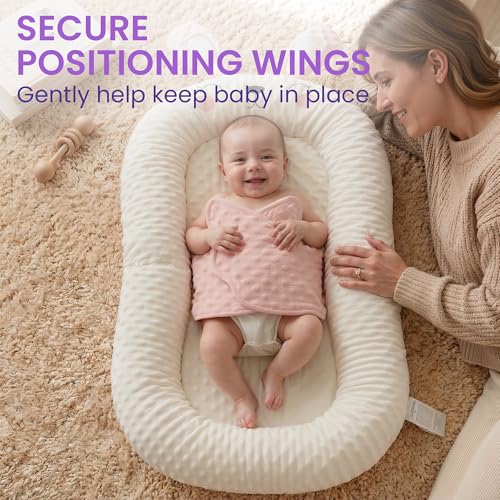 Image of Infant Support Pillow with Adjustable Side Panels for Supervised Tummy Time - Portable Activity Cushion for 0-12 Months - Activity Mat - Pink
