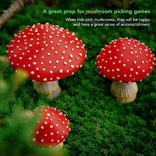 Buachois Mushroom Garden Decor,3pcs Glow in the Dark Mushrooms,Mini Waterproof Mushroom Statue Decoration for Outdoor Yard Lawn Fairy Garden Pathway Micro Landscape - Image 4