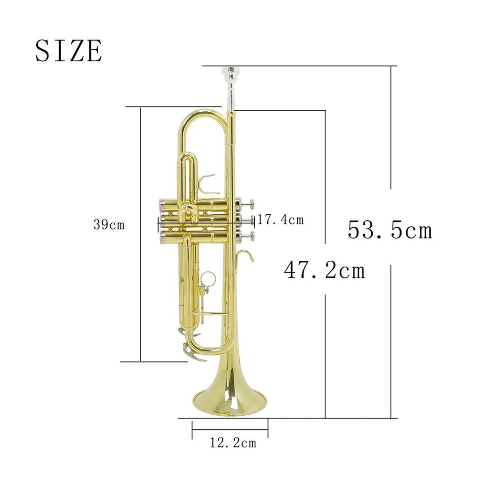 Standard Trompeten B-Trompete Instrument Messingrohrkörper Gold Trompetenhandschuhe Wischtuch Zubehör Geeignet Für Anfänger Und Erwachsene