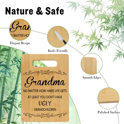 Tabla de Cortar Divertida para Abuela, Regalo Práctico de Madera de Bambú para Cocina, Decoración para el Hogar, Relleno para Calcetines, Regalo Divertido para Cumpleaños y Navidad para Abuelas, Nana, Gigi, Mawmaw, Abuela miniatura 4