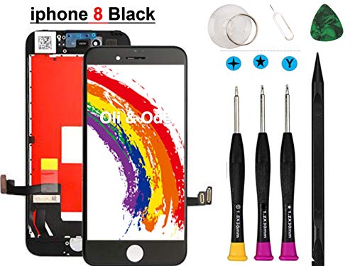 Oli & Ode Compatible with iPhone 8 Screen Replacement LCD Digitizer Touch Screen Assembly Set with 3D Touch Model No.A1863/A1905/A1906 (Black)