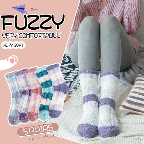 Image of EBMORE Womens Fuzzy Socks Fleece Fluffy Cabin Plush Warm Sleep Soft Cozy Winter Adult Socks