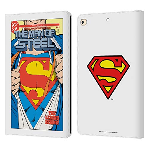 Housse cuir iPad 9.7 portefeuille avec support et fentes pour cartes motif Superman DC Comics