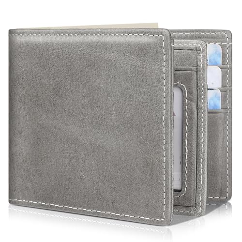 Artpaxy Mens Wallet Bifold Genuine Leather RFID Blocking Wallet for Men with 1 ID Windows 13 Card Holders 2 cash pockets 1 Gift Box