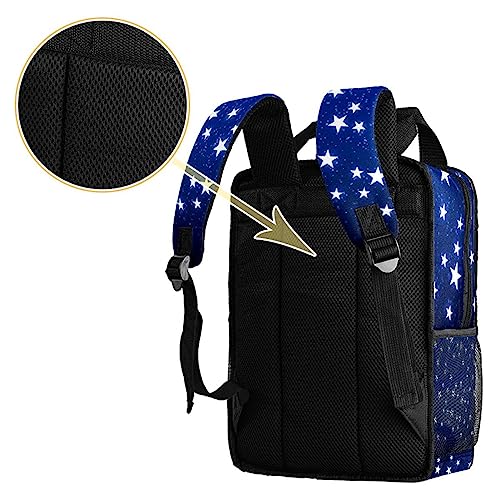 Sac à dos garçon étoiles bleu et multicolore à bretelles