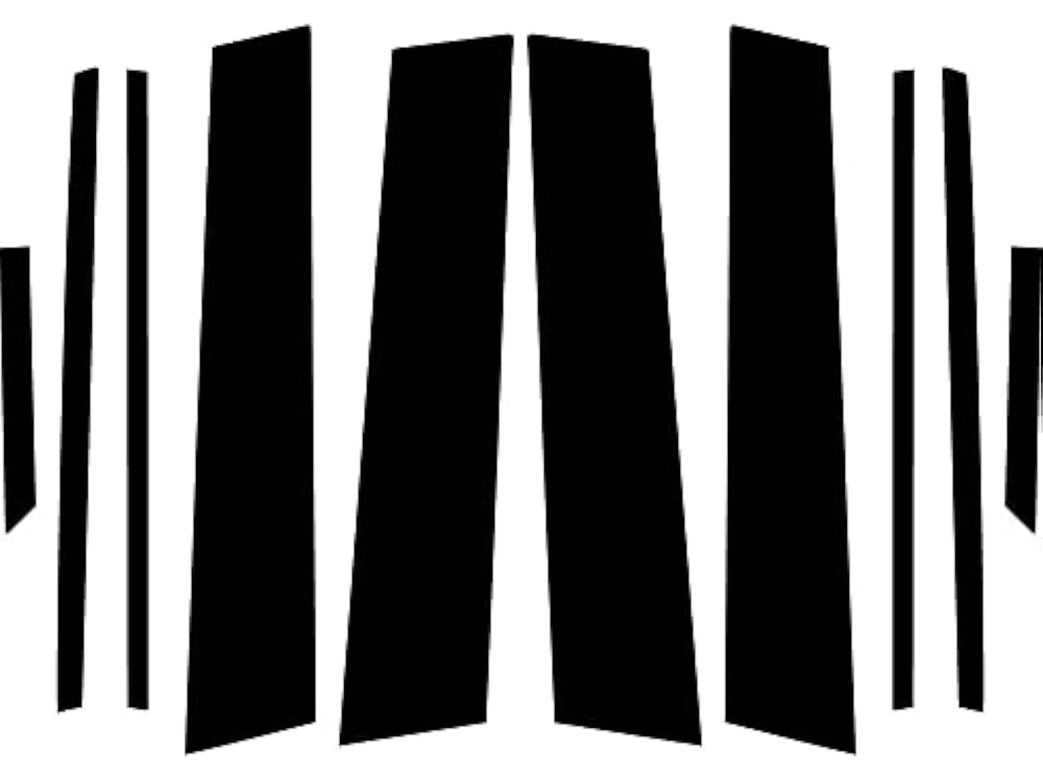 Rvinyl Pillar Post Pre Cut Window Trim Kits in Matte Black Compatible with Toyota Rav4 2019-2024 - Adhesive Backs