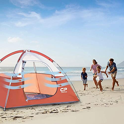 CAMPROS CP 3 Person Tent - Dome Tents for Camping, Waterproof Windproof Backpacking Tent, Easy Set up Small Lightweight Tents, for All Seasons Hiking Beach Outdoor with 3 Mesh Windows - Thumbnail 7
